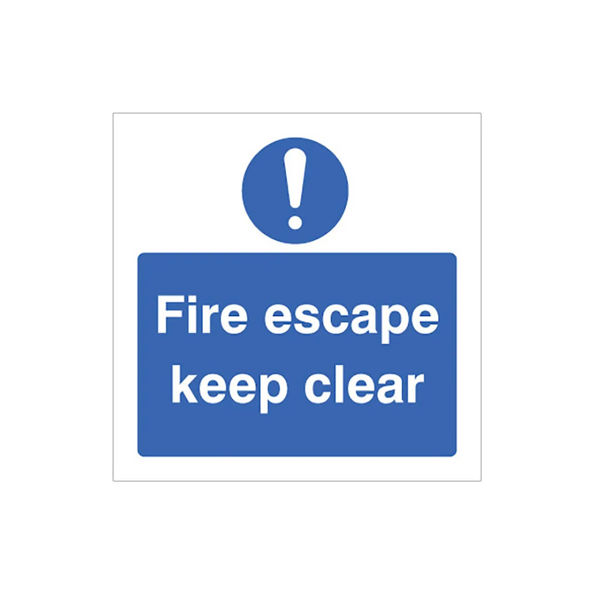 Fire Escape Keep Clear Vinyl Sign