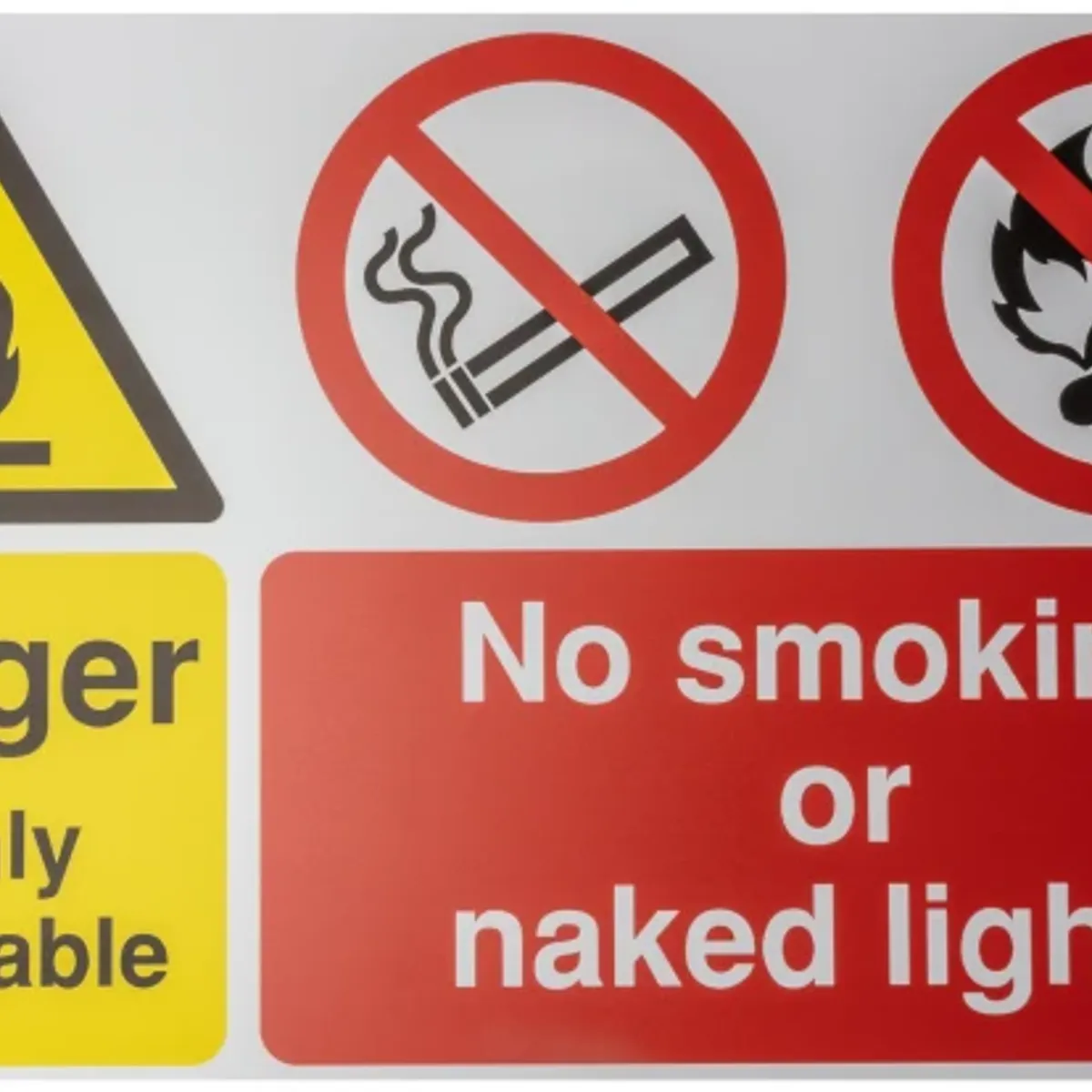 Danger Prohibition Sign, Danger Higly Flammable, English