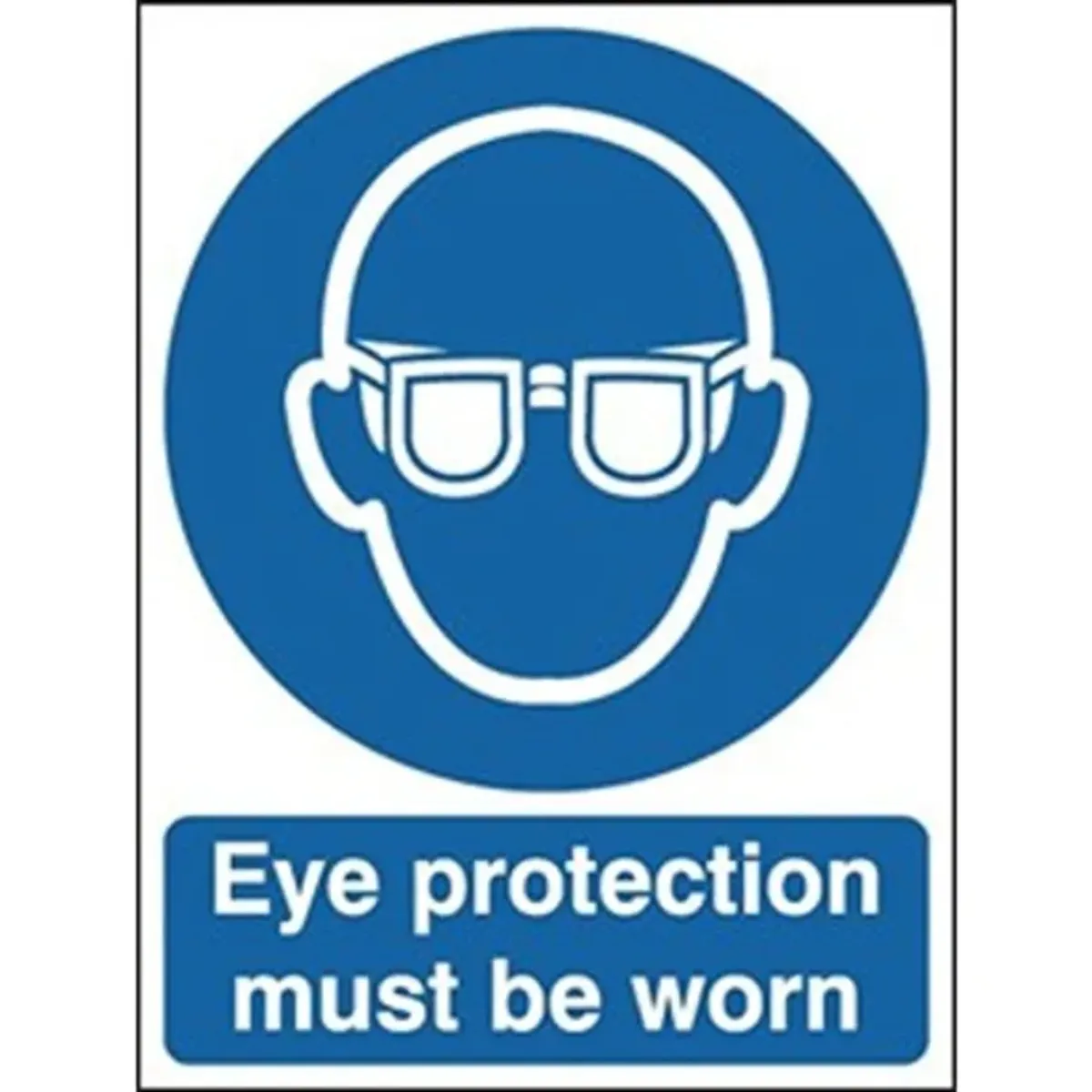 Mandatory Eye Protection Sign With English Text