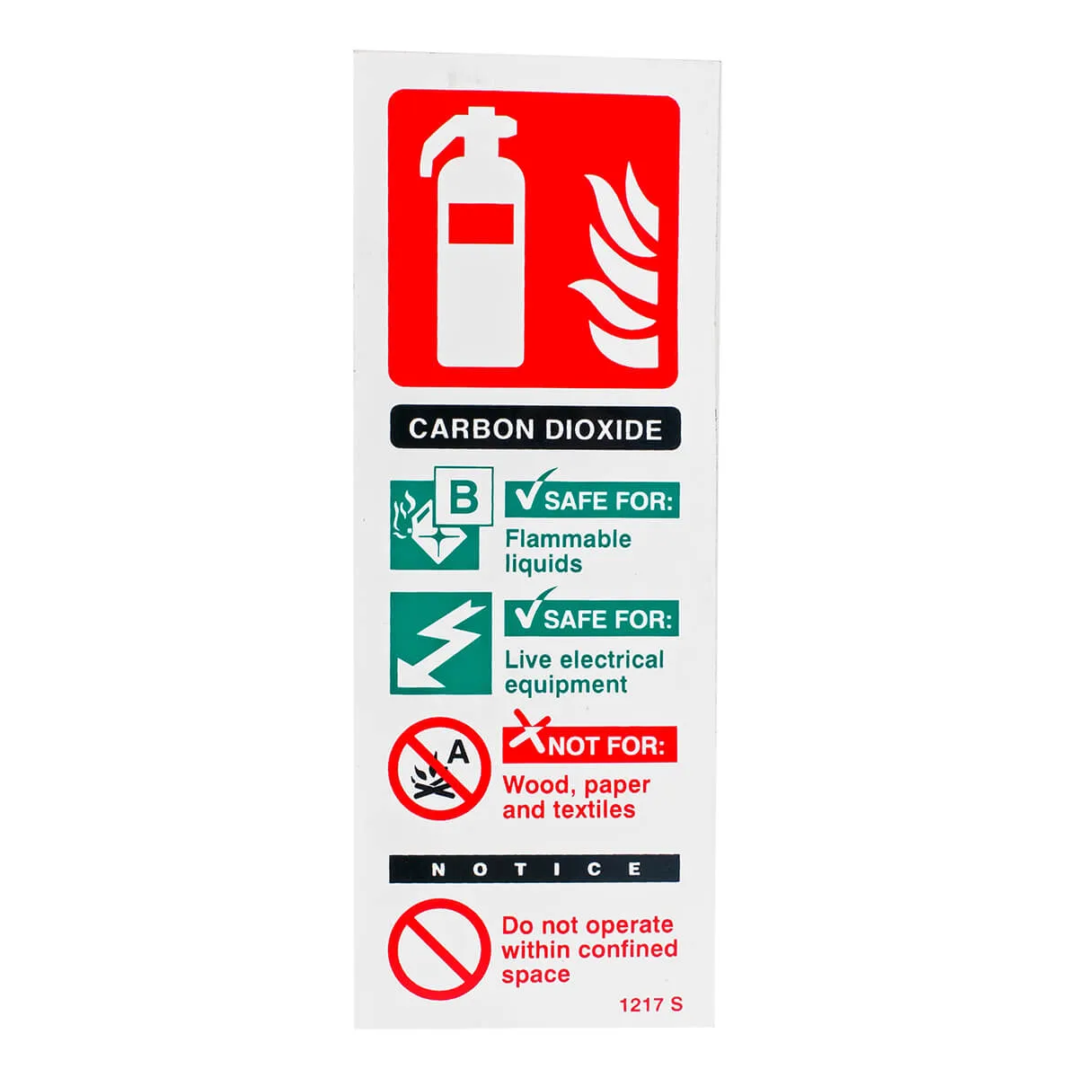 Carbon Dioxide Fire Extinguisher Sign