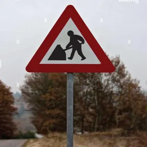 Road Work ahead Singage