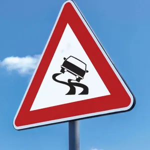 Slippery Road Sign Board