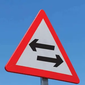 Two way Traffic Sign warning Signage