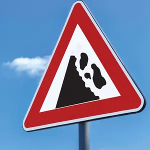Risk of Falling Rocks Signage