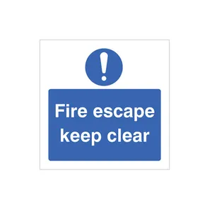 Fire Escape Keep Clear Vinyl Sign