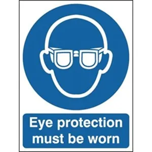 Mandatory Eye Protection Sign With English Text