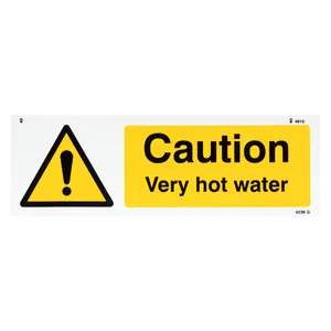 Caution Very Hot Water Sign – 30 x 10cm